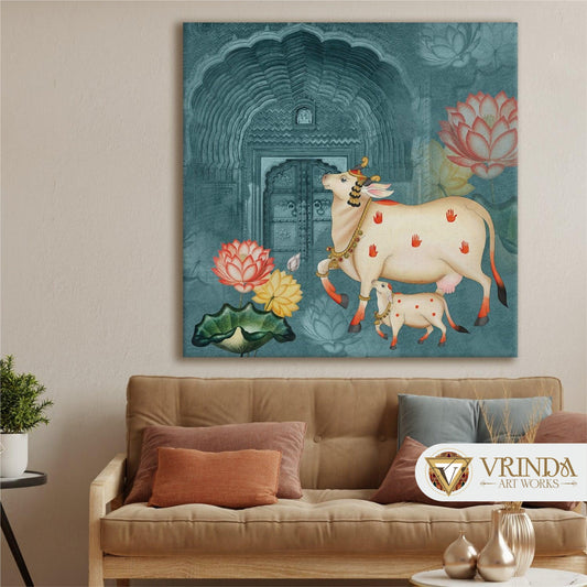 Divine Cow & Calf – Kamdhenu Blessings