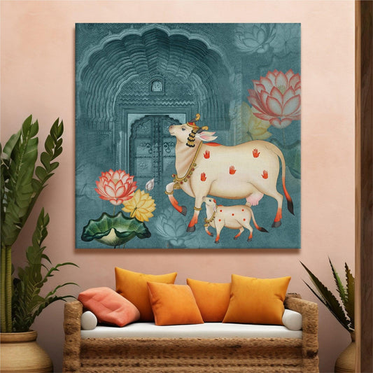 Divine Cow & Calf – Kamdhenu Blessings